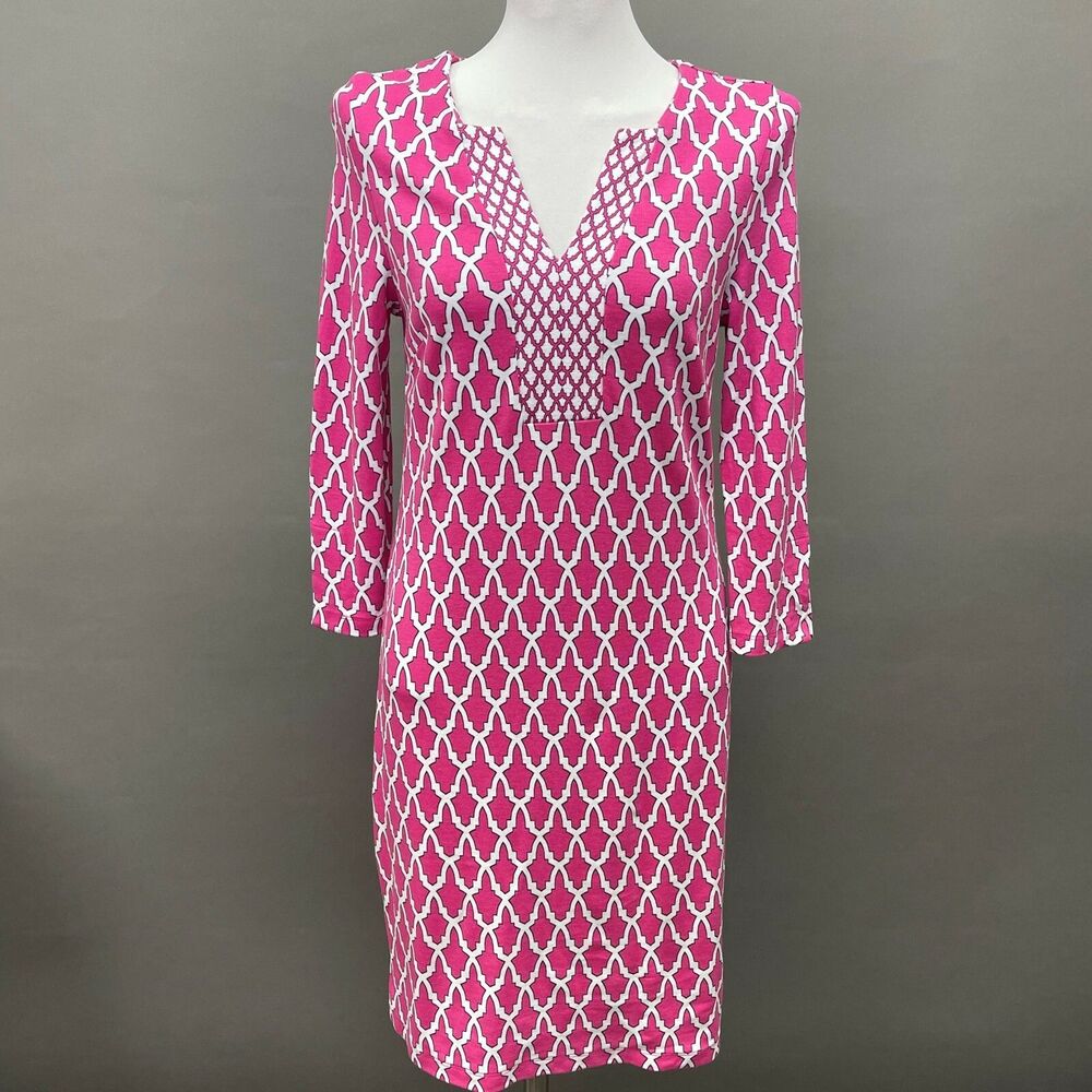 Crown &‎ Ivy Women's Shift Dress Small Pink White Black Multicolor